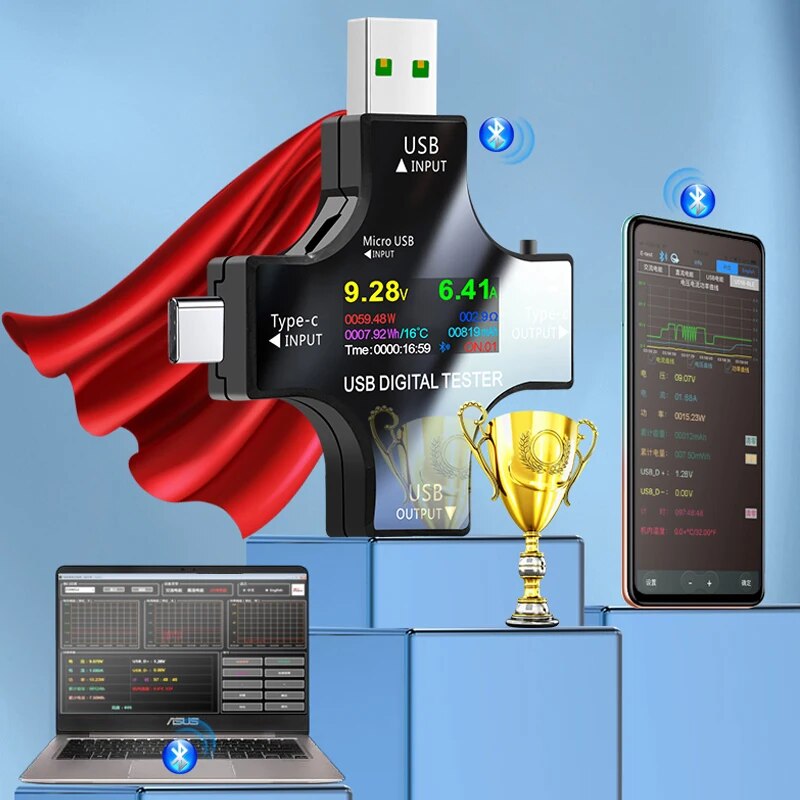 เครื่องทดสอบ USB DC Type-C PD  - Power Supply Tester บทวิจารณ์และราคา