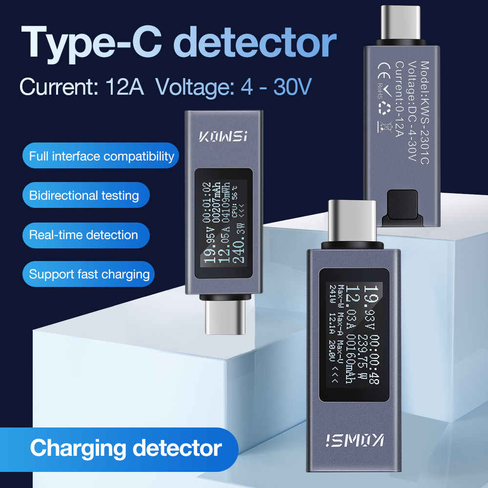 เครื่องทดสอบ Type-C จอ LCD ดิจ - Power Supply Tester บทวิจารณ์และราคา