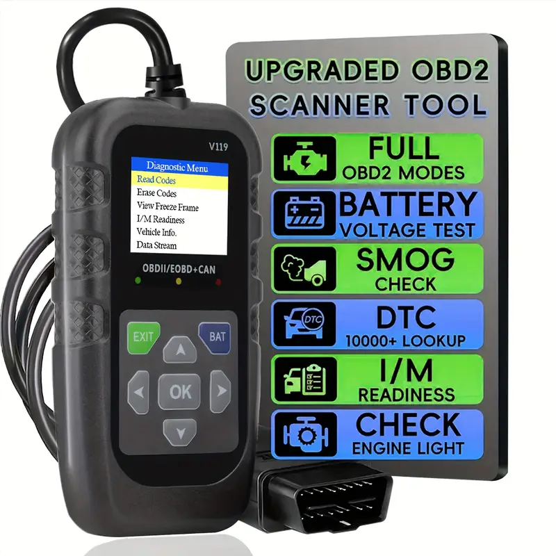 เครื่องอ่านโค้ด OBD2 รุ่น V119 - Power Supply Tester บทวิจารณ์และราคา